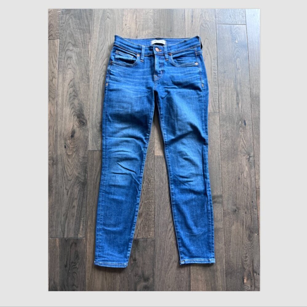 Madewell Mid Rise Ankle Jeans Size 25P Blue Stretch Denim Petite Classic